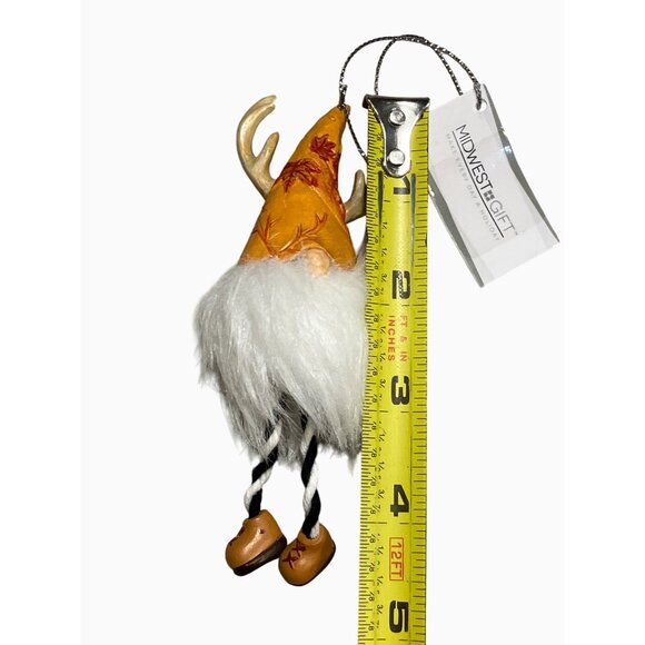 Woodstock Ganz Christmas Gnome Ornament Deer Antler Fluffy White Decor - Picture 6 of 11